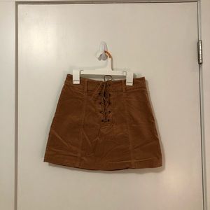 Velvet tie up skirt